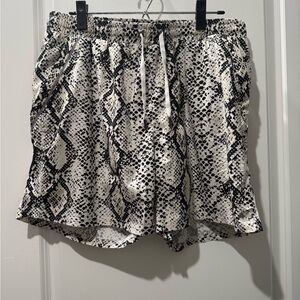 Vitality Balance Athletica Black and White Snake Print Lined Athletic Shorts